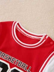 Basketball Style Infant Baby Romper Long Sleeve Cotton Newborn Bodysuit