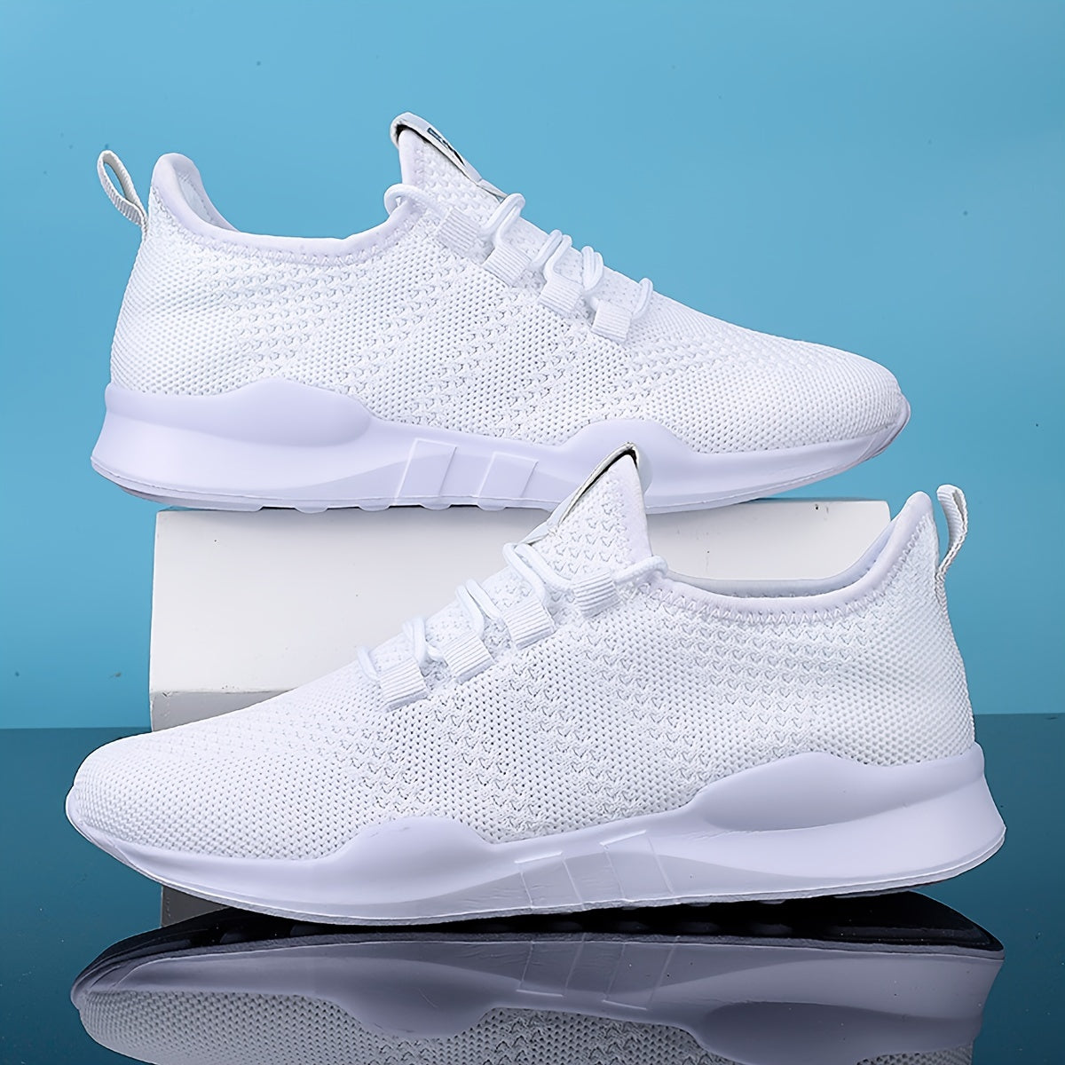 Men's Lace Up Knit Sneakers Breathable Running Shoes