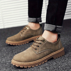 Men's Lace Up Stitched Work Shoe Casual Durable Outdoor Walking Shoes