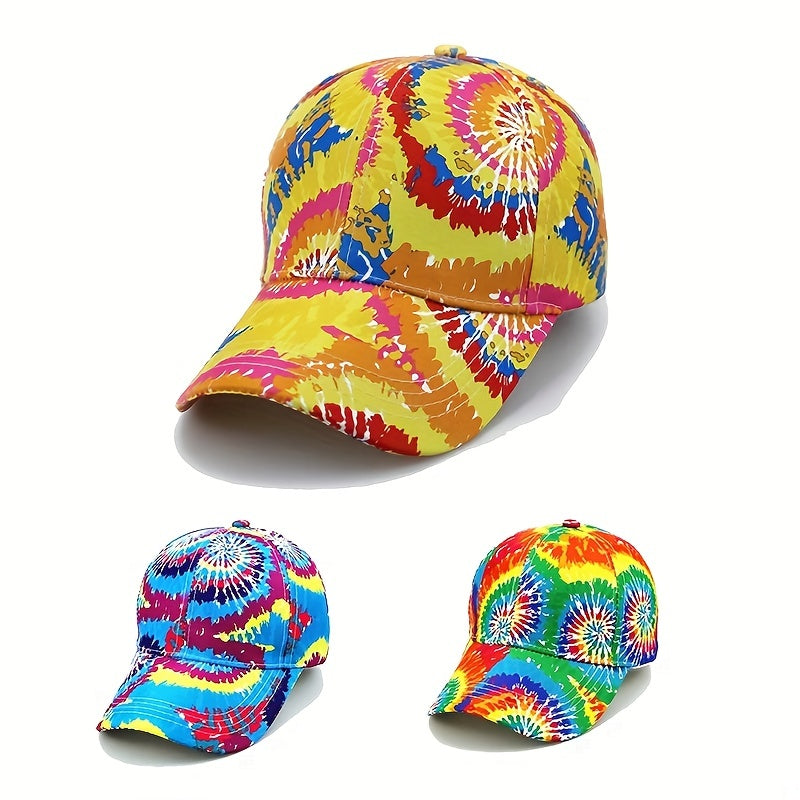 Unisex Tie Dye Sunshade Adjustable Baseball Cap