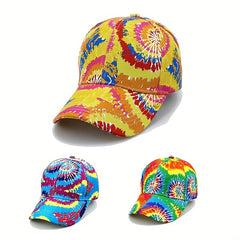 Unisex Tie Dye Sunshade Adjustable Baseball Cap