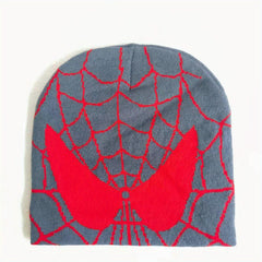 Spider Web Jacquard Beanie Y2K Knitted Skull Cap Hip Hop Unisex
