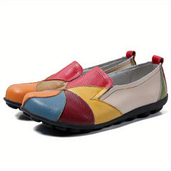 Women's Colorblock Flat Shoes Soft Sole Slip On Casual Anti slip Flats