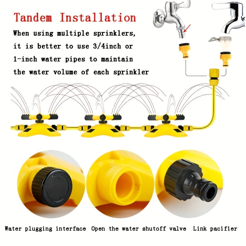360 Rotating Trigeminal Sprinkler for Maximum Irrigation