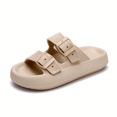 Men's Cozy Slides with Double Hook & Loop Fasteners
