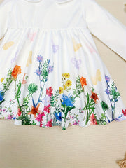 Toddler Baby Girls Floral Butterfly Graphic Dress