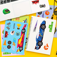 6pcs Toy Car Face Changing Stickers Puzzle DIY Stickers