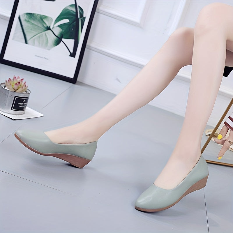 Women's Low Wedge Soft Sole Pointed Toe Shoes