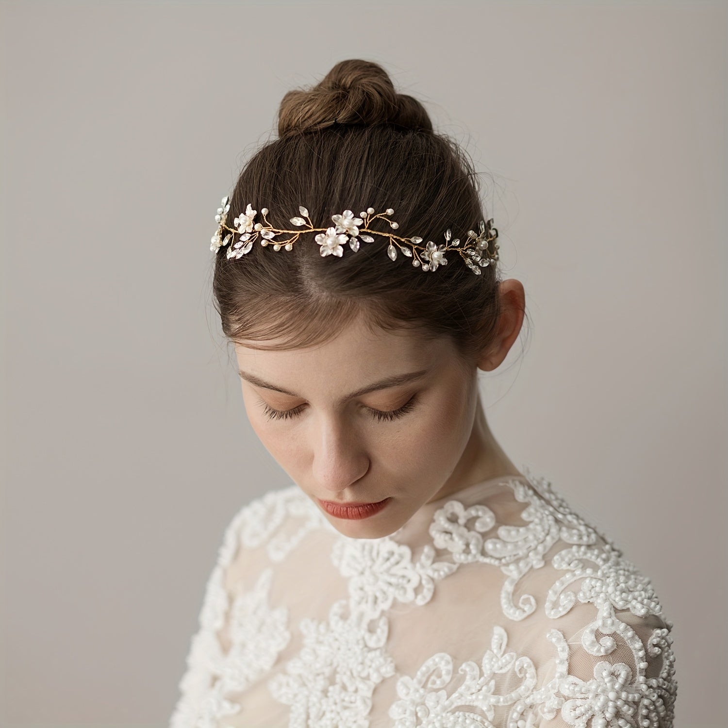 Crystal Faux Pearl Head Piece Head Jewelry Women's Hair Accessories