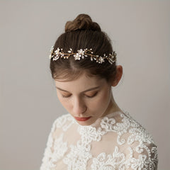 Crystal Faux Pearl Head Piece Head Jewelry Women's Hair Accessories