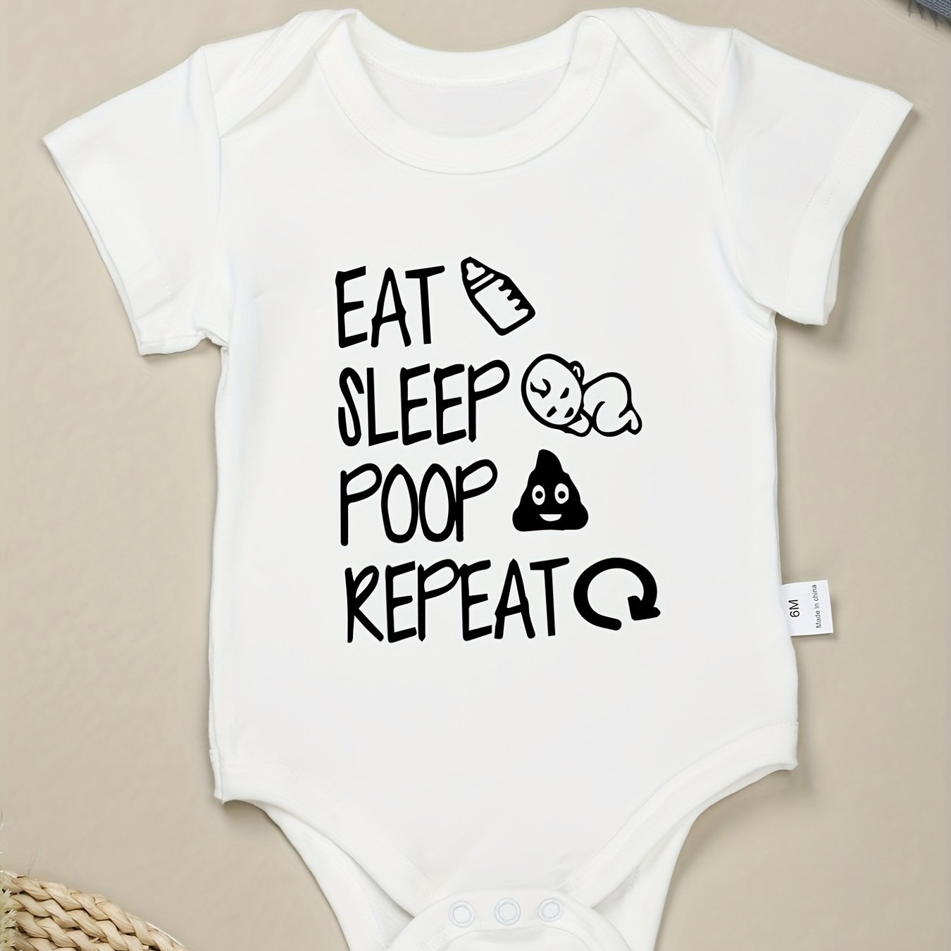 100% Cotton Baby Bodysuits Soft Crew Neck Baby Onesies