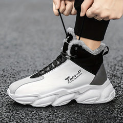 Men's Cozy Lace up Sneakers Warm Walking Shoes