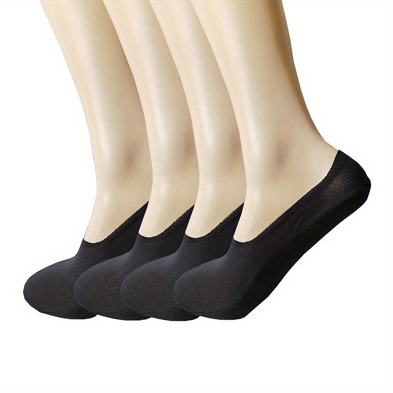 4 Pairs Solid Ankle Socks Women's Stockings