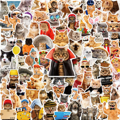 100pcs Cat Stickers Waterproof Vinyl Water Bottle Laptop Phone