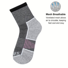 6 Pairs Basketball Socks for Men & Women - Cushioned Athletic Crew Socks