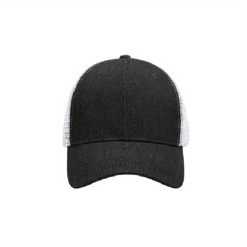 Men's Outdoor Denim Grid Hat Sunshade Cap All Seasons Universal Baseball Cap