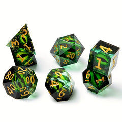 7pcs Green Dragon Eye Dice Set For Board Games