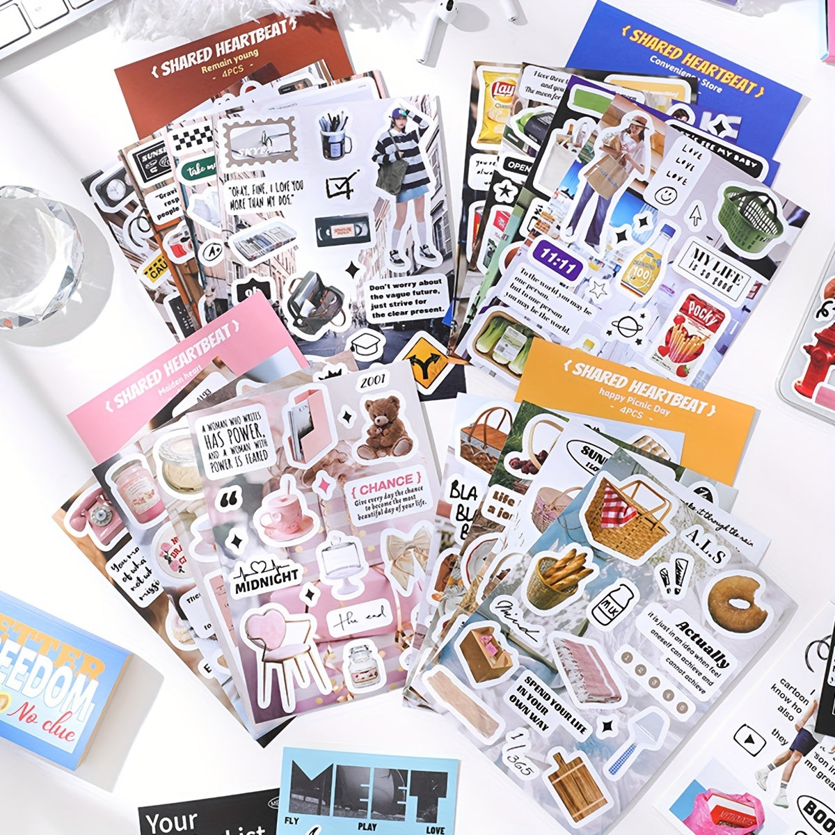4pcs DIY Magazine Hand Account Art Sticker