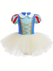 Princess Cosplay Ballet Leotard Splicing Dance Tutu Dress