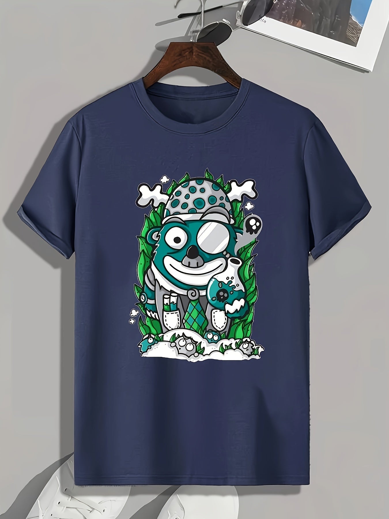 Men's Animal Print Slim Fit T-shirt for Spring Summer