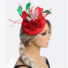 Vintage Christmas Feathered Headband for Women Duck Feather Hat