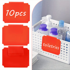 10pcs Removable Basket Labels Clip On For Kitchen Storage Rack