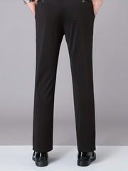 Men's Stretch Dress Pants Solid Color Semi-formal Business Trousers
