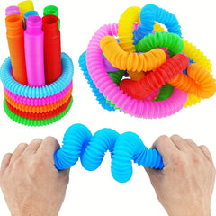 12pc Sensory Tube Toys Colorful Decompressing Fine Motor Skills Learning Toddler