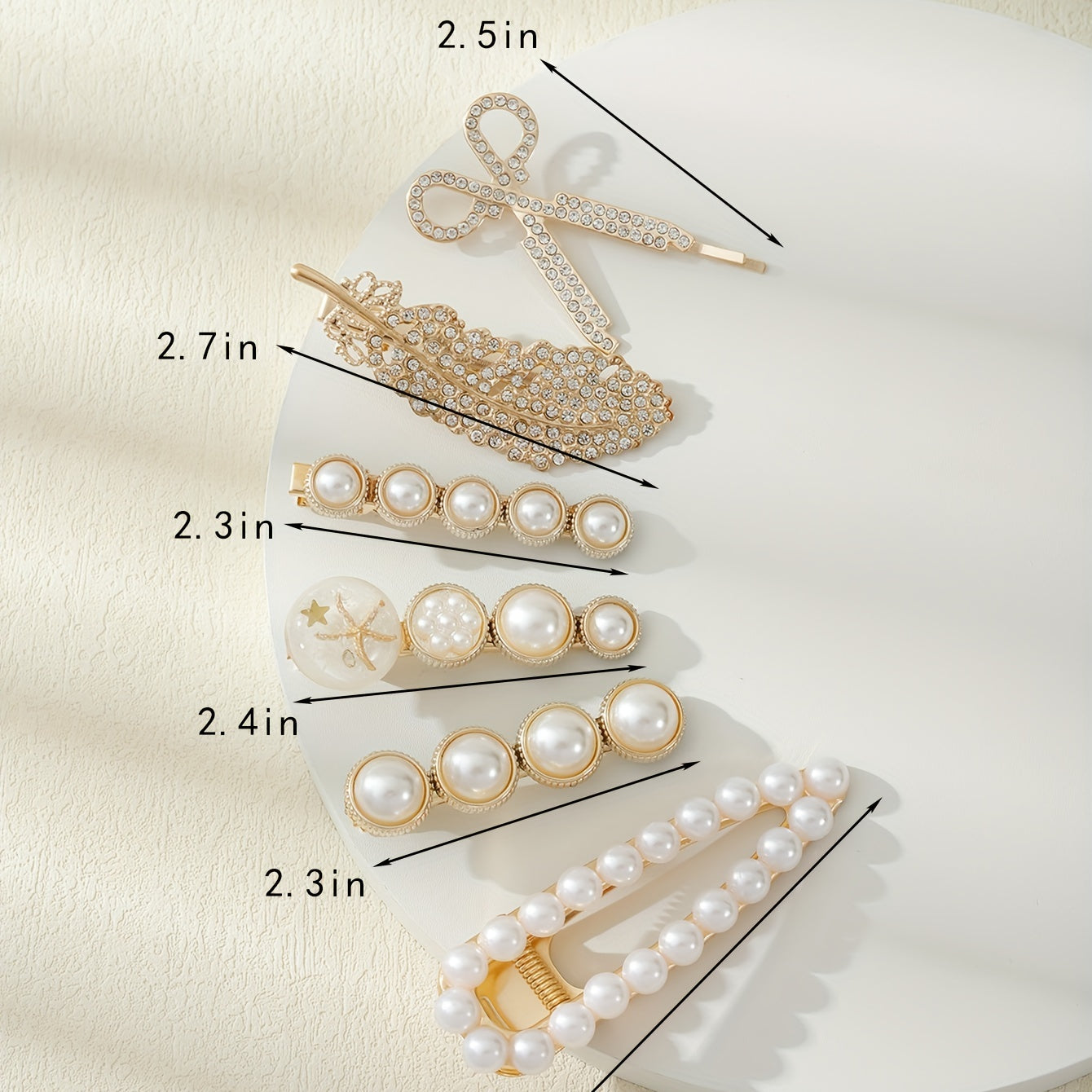 6pcs Pearl Rhinestone Hair Clips Barrettes Hairpin Hair Accessories