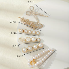 6pcs Pearl Rhinestone Hair Clips Barrettes Hairpin Hair Accessories