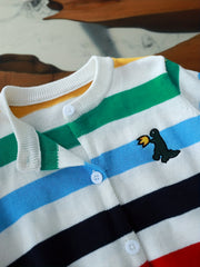 Stripe Print Boys Pullover Sweater Long Sleeve Crew Neck Top