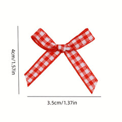 100pcs Colorful Plaid Small Bows DIY Hairpin Headgear Accessories