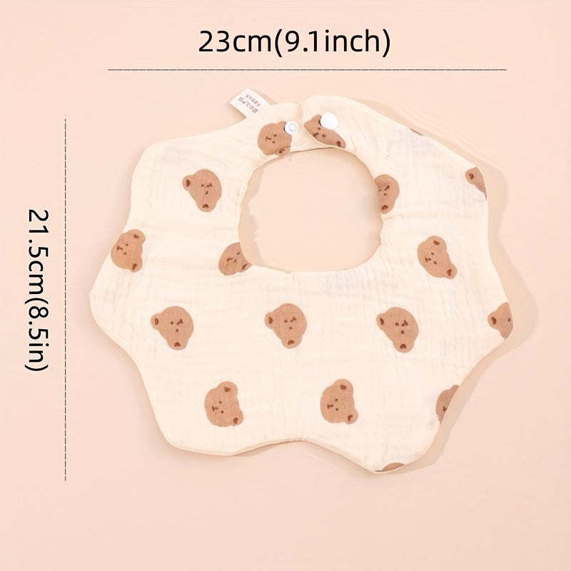 3pcs Cotton Baby Bibs Petal Shape Boy Feeding Accessories