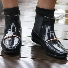 Chain Decor PVC Solid Rain Boots Wear Resistance Non Slip Durable Water Shoes