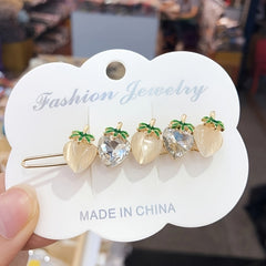 Crystal & Strawberry Hairpin Sweet Clip