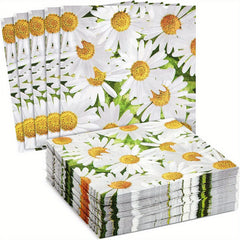 Daisy Flower Party Supplies Set Disposable Dinnerware Plates Napkins & Cups