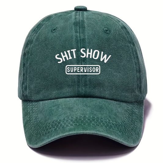 Vintage Funny Words Print Baseball Cap Adjustable Trucker Hat