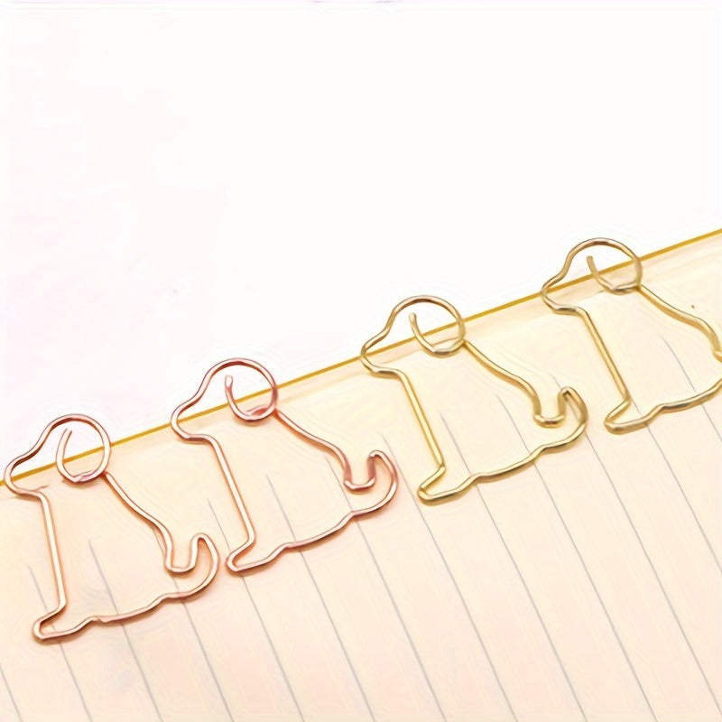 40pcs Puppy Paper Clips Cartoon Paper Clips School Stationery
