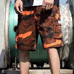 Men's Camo Cotton Cargo Shorts for Summer