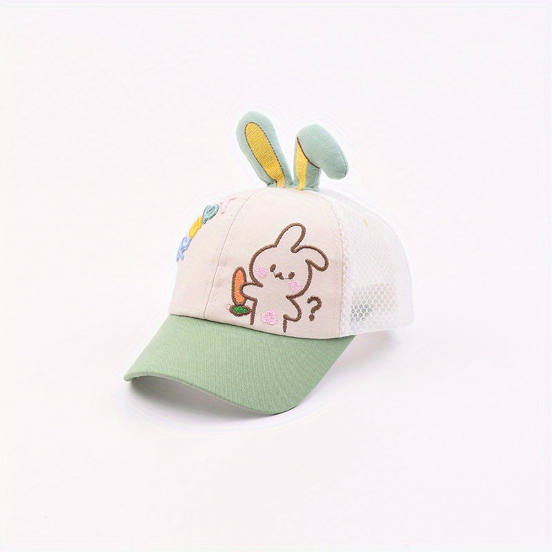 Girls Rabbit Adjustable Baseball Cap Breathable Sun Protection Mesh Cap