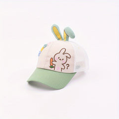 Girls Rabbit Adjustable Baseball Cap Breathable Sun Protection Mesh Cap