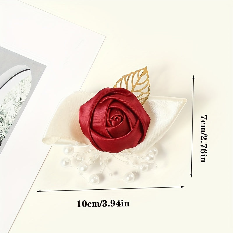 Satin Flower Wristband Floral Wrist Strap Bridal Wedding Decor