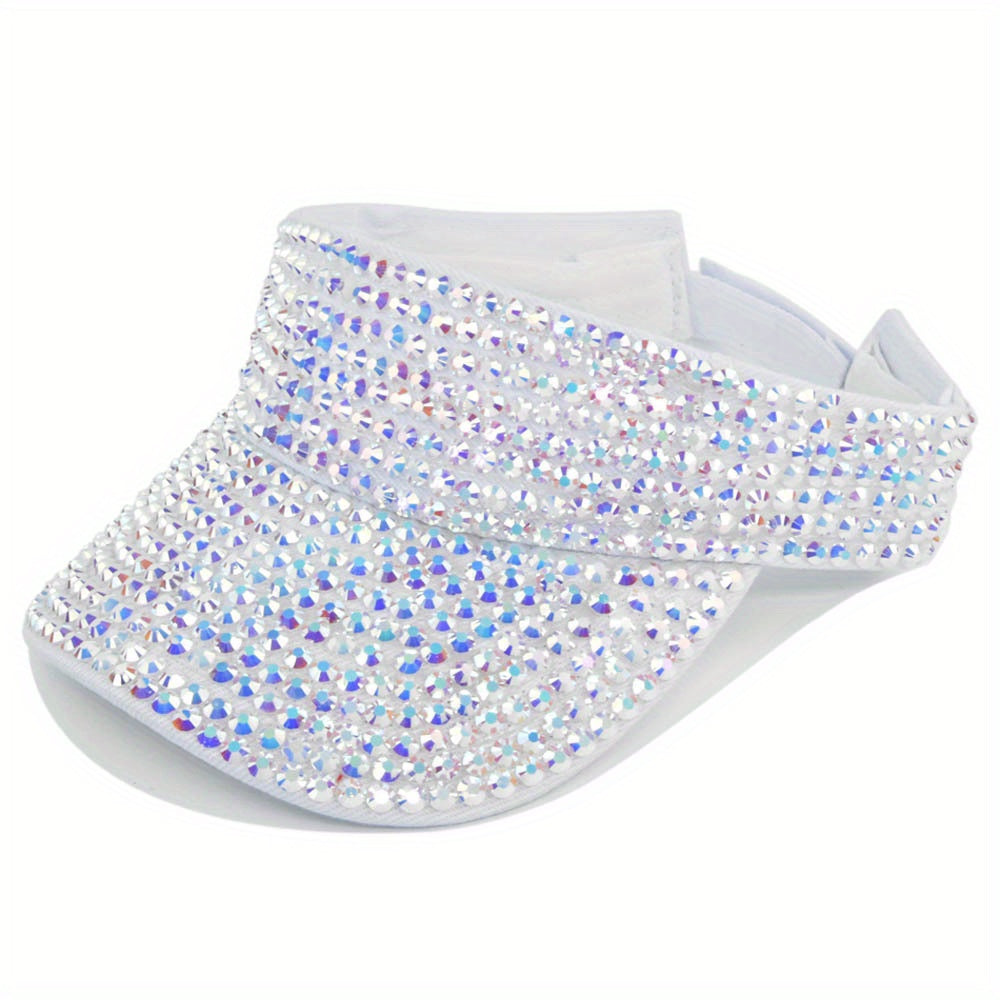 Rhinestone Summer Visor Hat UV Protection Sun Hat