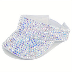 Rhinestone Summer Visor Hat UV Protection Sun Hat