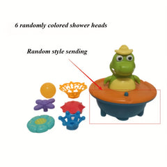 Interactive Crocodile Shower Toy with Rotating Water Spray
