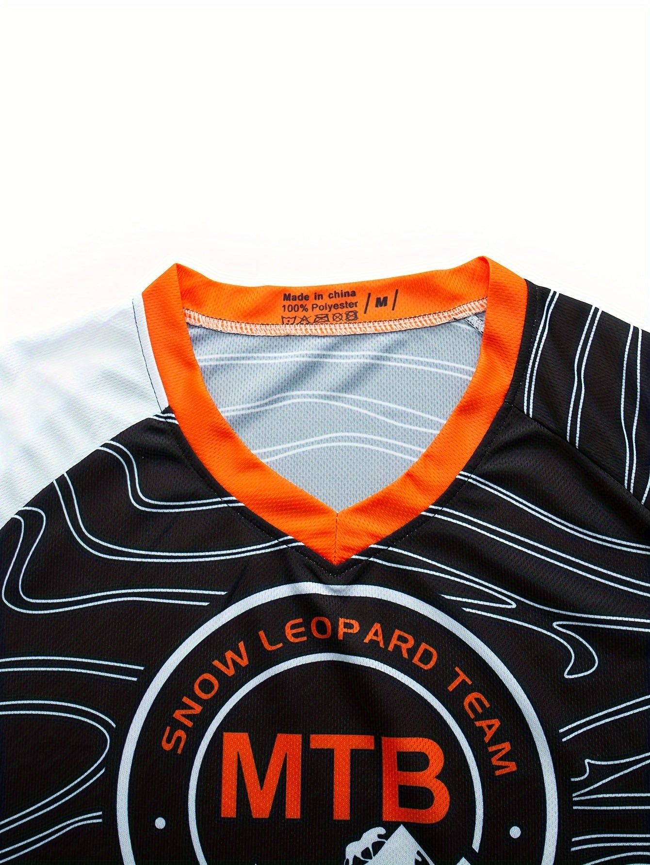 Men's Mountains Pattern Cycling Jersey Active Breathable Loose Long Sleeve Shirt