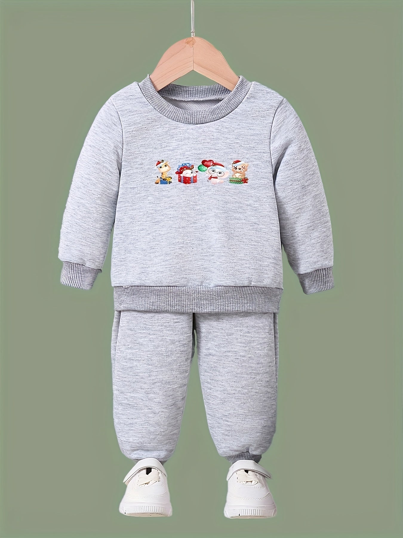 Girls Christmas Animals Sweatshirt & Sweatpants Set