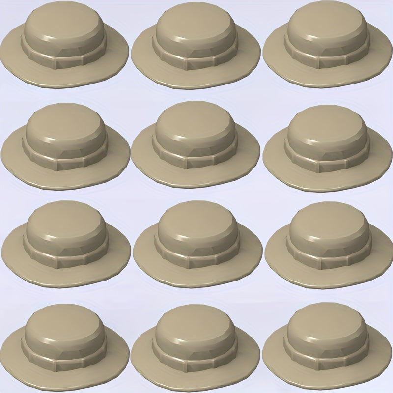 12pcs Mini Building Block Fisherman's hat Set DIY Dressing Toys