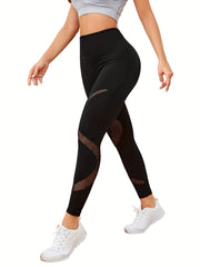 Mesh High Waist Tummy Control Fitness Pants Hip Lifting Sports Leggings