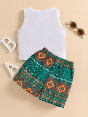 Ethnic Geo Print Shorts & Top Set For Baby Boys